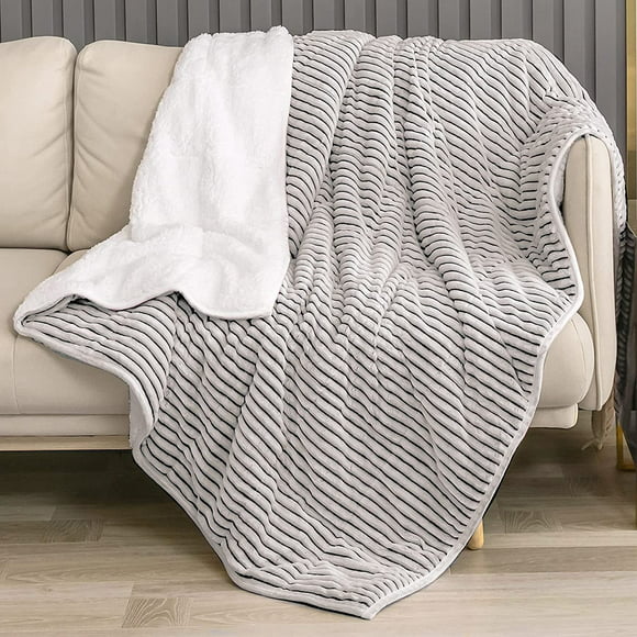 SANACYNA Sherpa Fleece Blanket Blanket Fluffy Soft Plush Bed Blanket Microfiber Lightweight Cozy Fuzzy Blanket for Boys Girls Adult NAP Blue, 60 X 80 